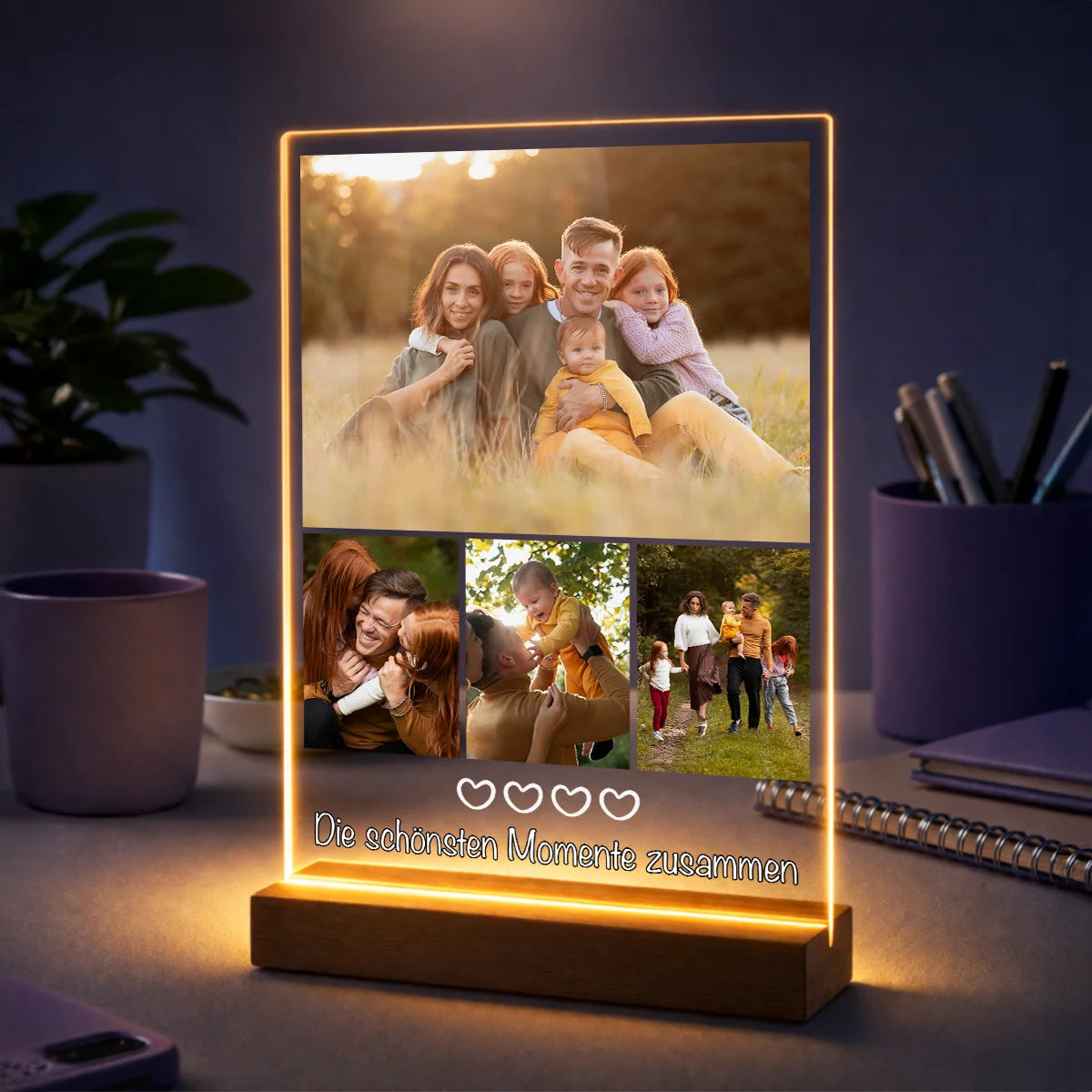 Originelles Geschenk für die Familie zu Weihnachten – Fotocollage auf Glas Die schönsten Momente