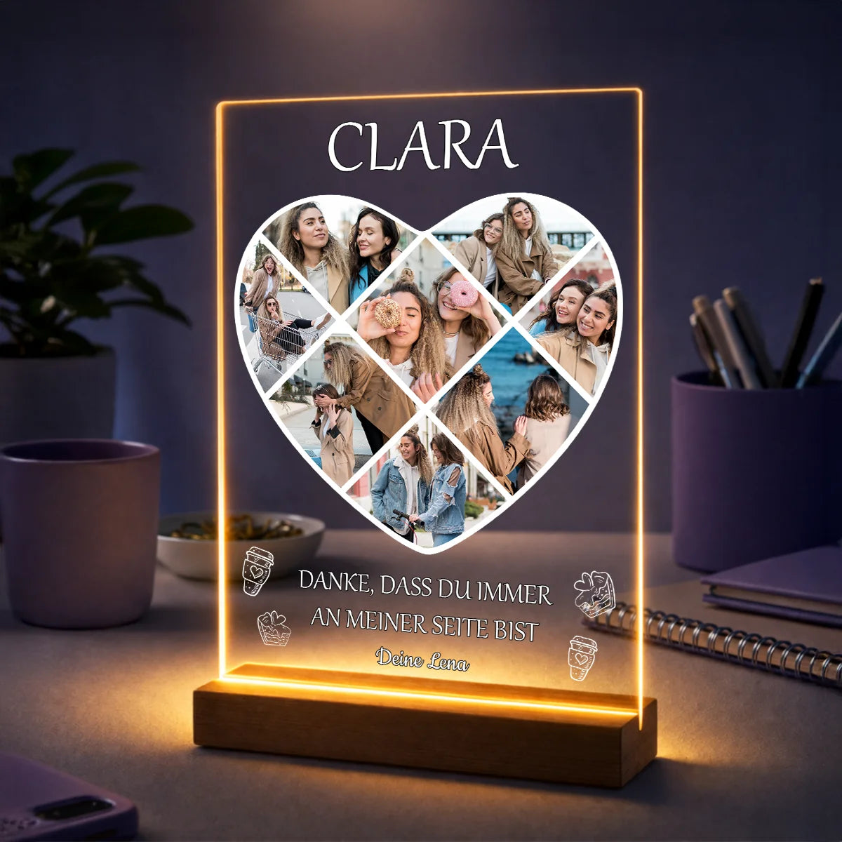Originelles Geschenk für die Freundin zum Geburtstag - Fotocollage auf Acrylglas Freundinnen für immer zusammen