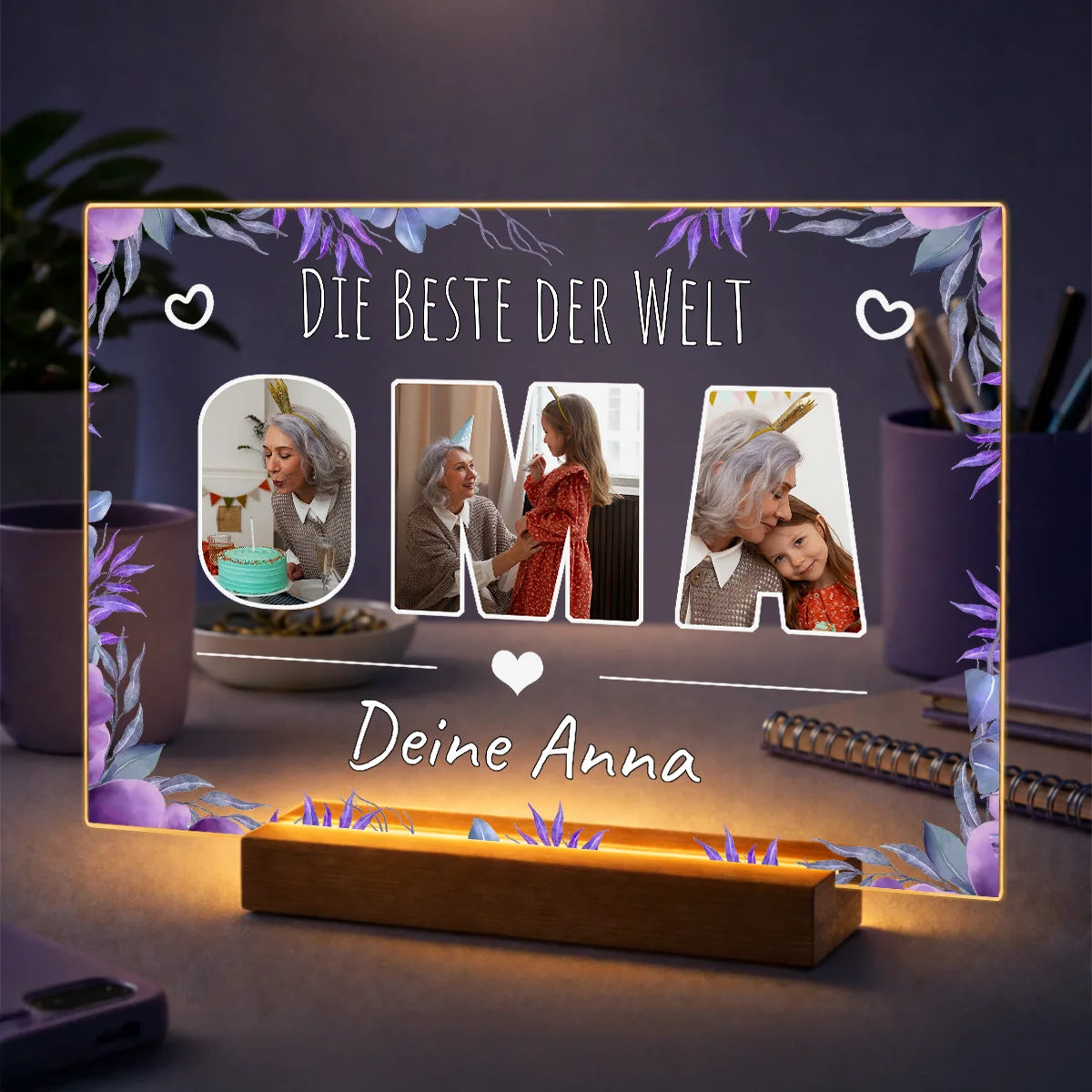 Geschenkidee für Oma zum Großmuttertag – Fotocollage auf Acrylglas Beste Oma der Welt