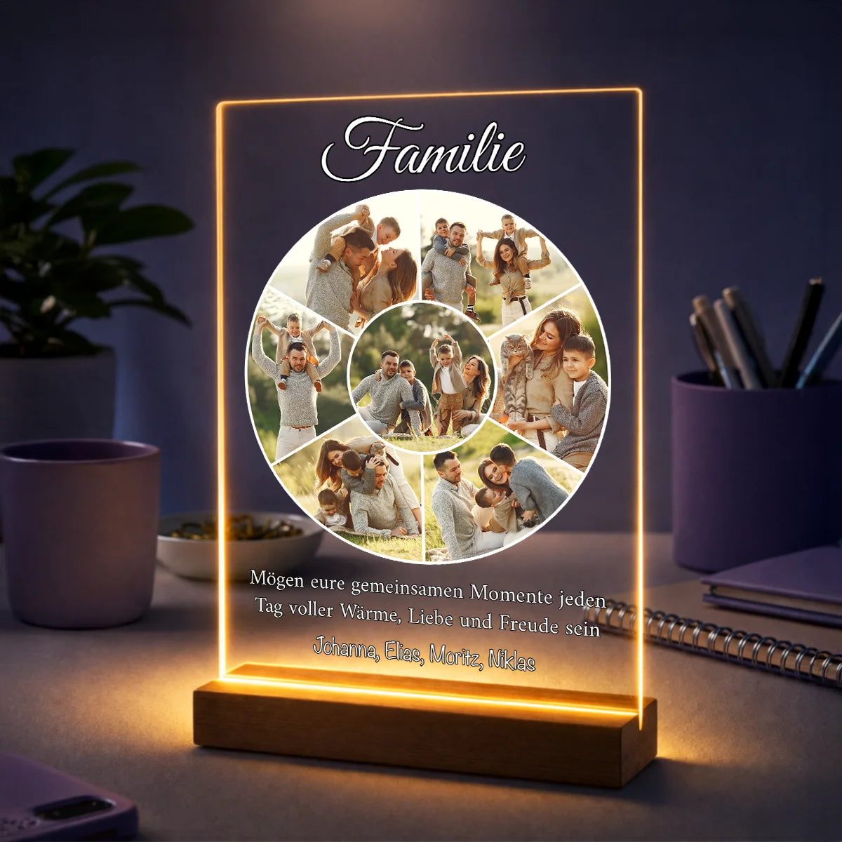 Idee für ein Geschenk für Eltern zum Mutter- und Vatertag – Fotocollage auf Acrylglas Gemeinsame Momente mit der Familie