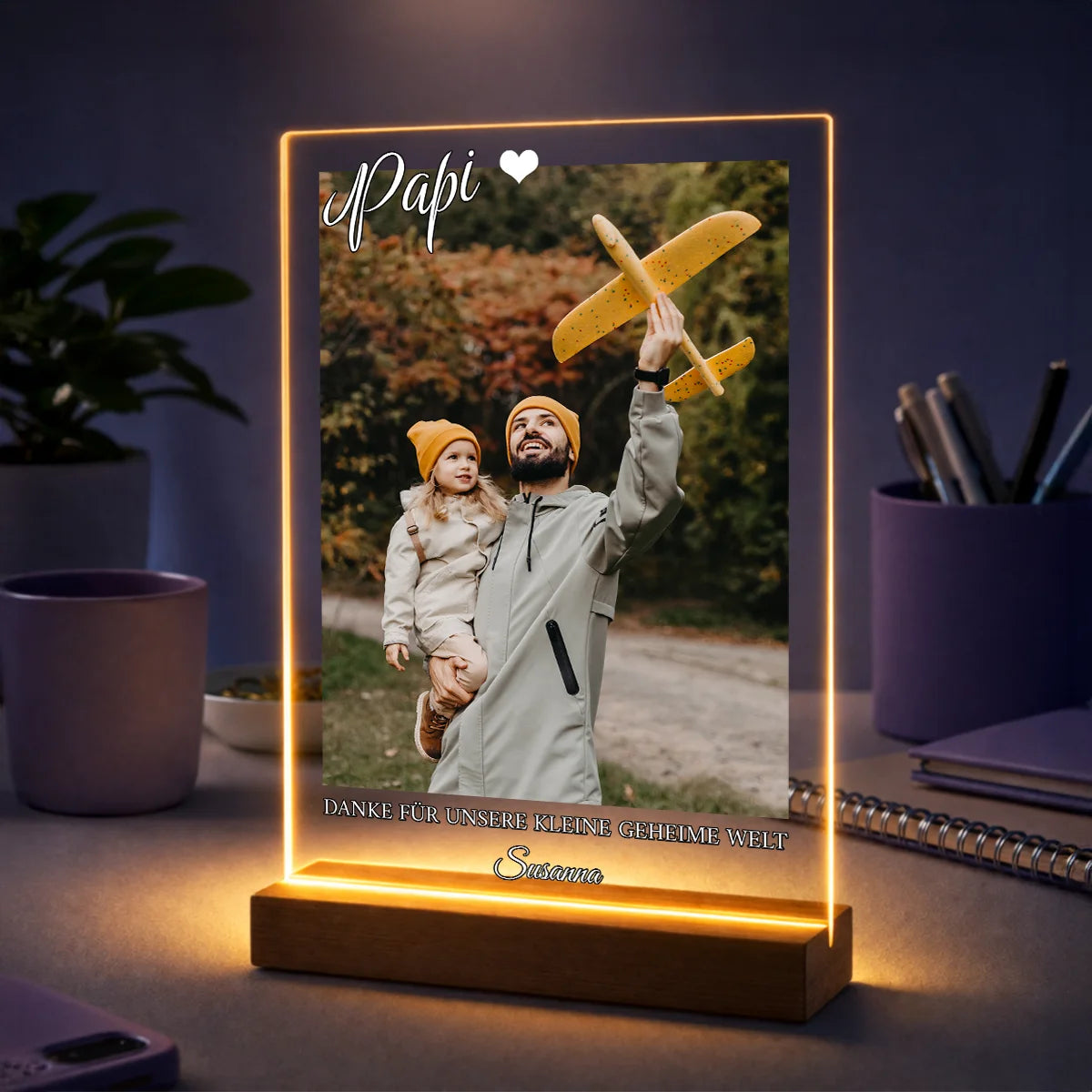 Geschenkidee für Papa zum Vatertag – Foto auf Acrylglas Unsere kleine Welt