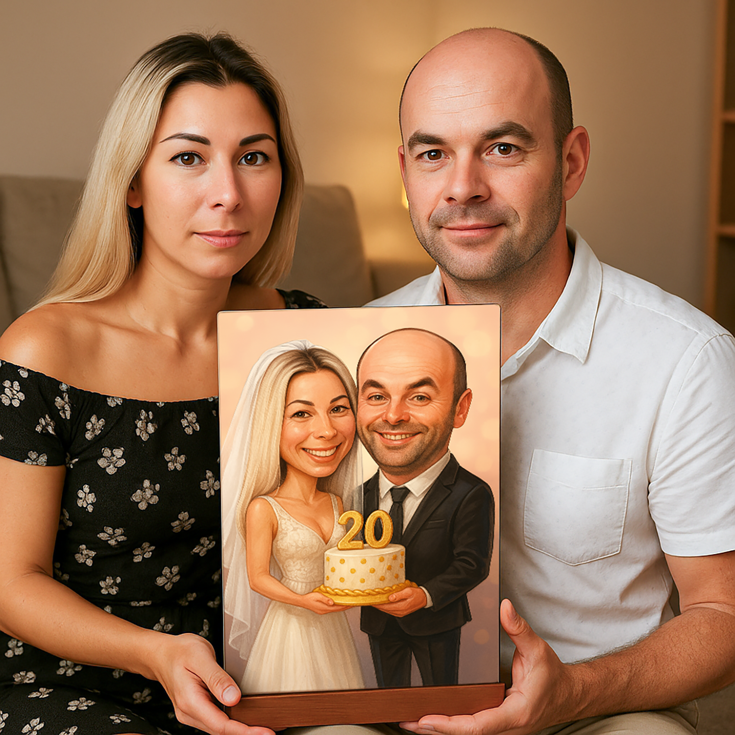 Image of 20 Jahre zusammen – Glasdruck, Porträt aus deinem Foto