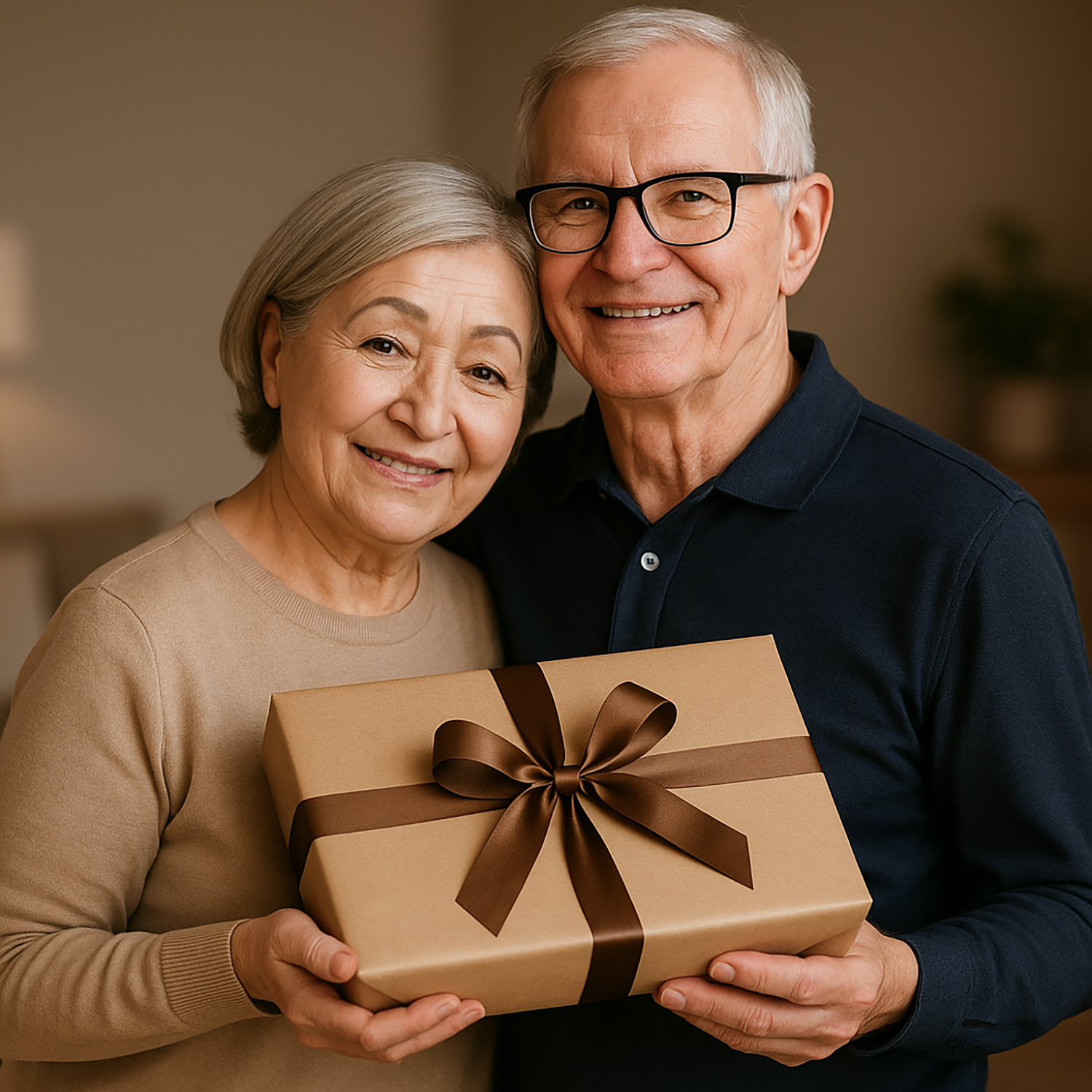 Image of Glückliche 40 Jahre zusammen – Druck auf Glas, Portrait aus deinem Foto