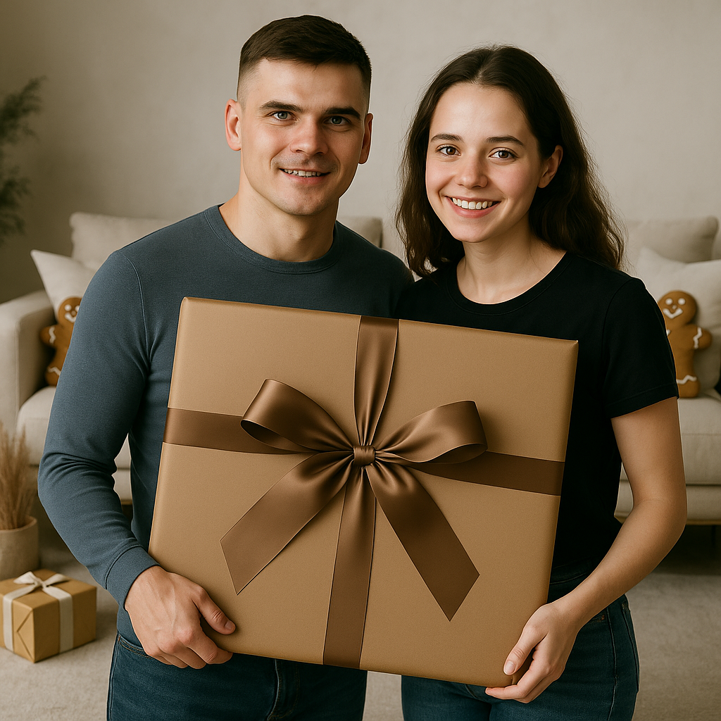 Image of Weihnachtspaar – Poster mit deinem Foto