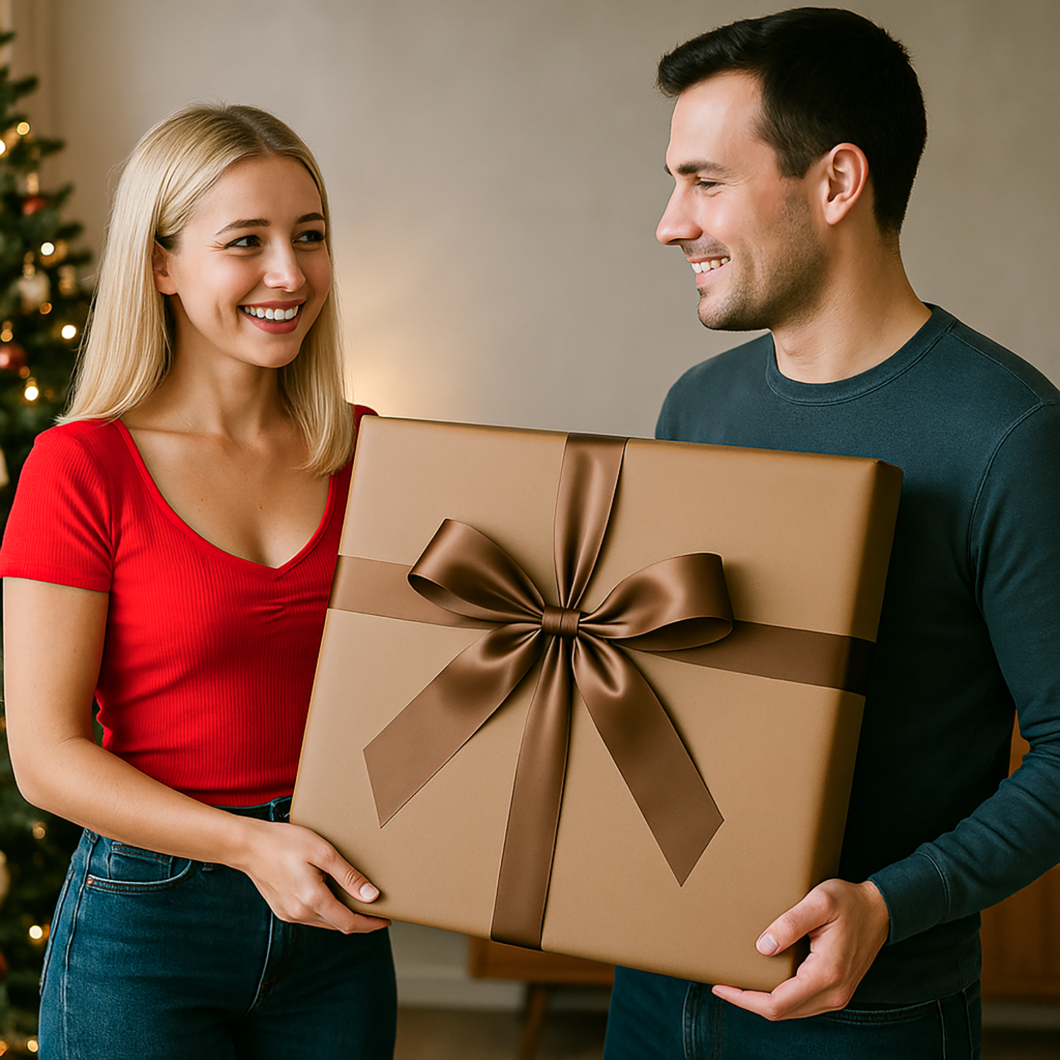 Image of Mädchen im Weihnachtsstil – Poster mit deinem Foto