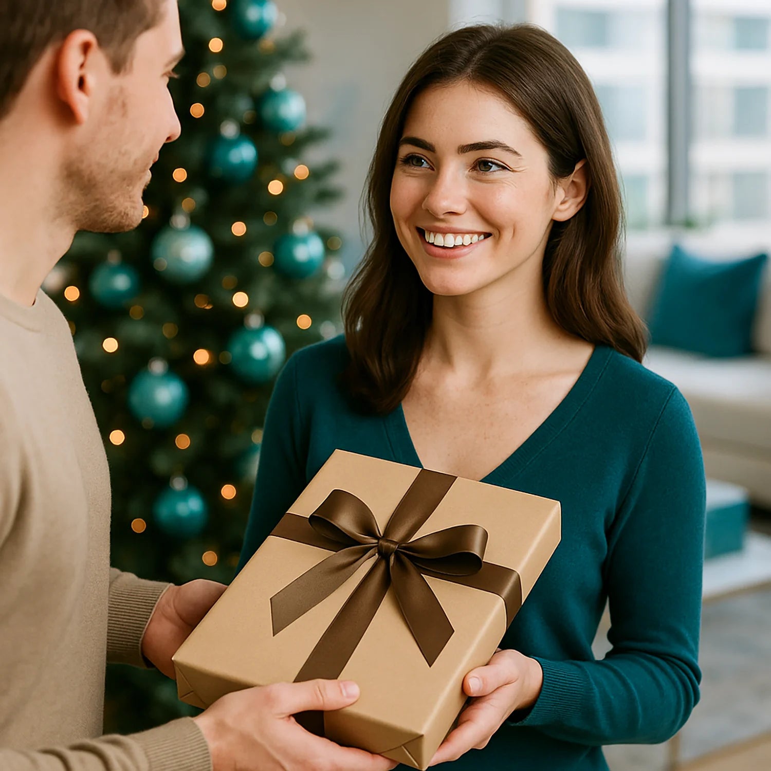 Mädchen und Schneemann – Druck auf Acrylglas, Porträt aus deinem Foto