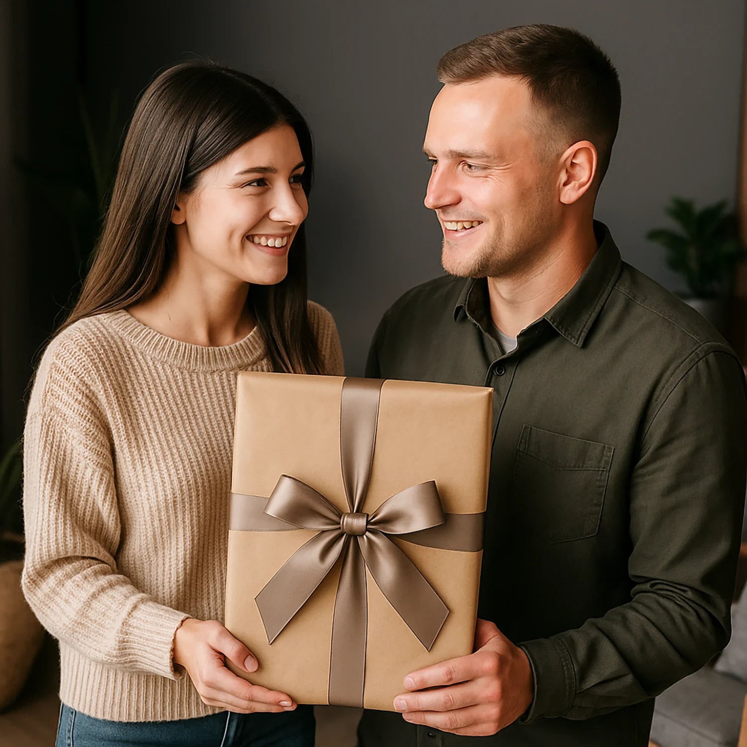 Image of Karikatur zum 10. Jubiläum des Paares – Druck auf Glas, Porträt aus deinem Foto