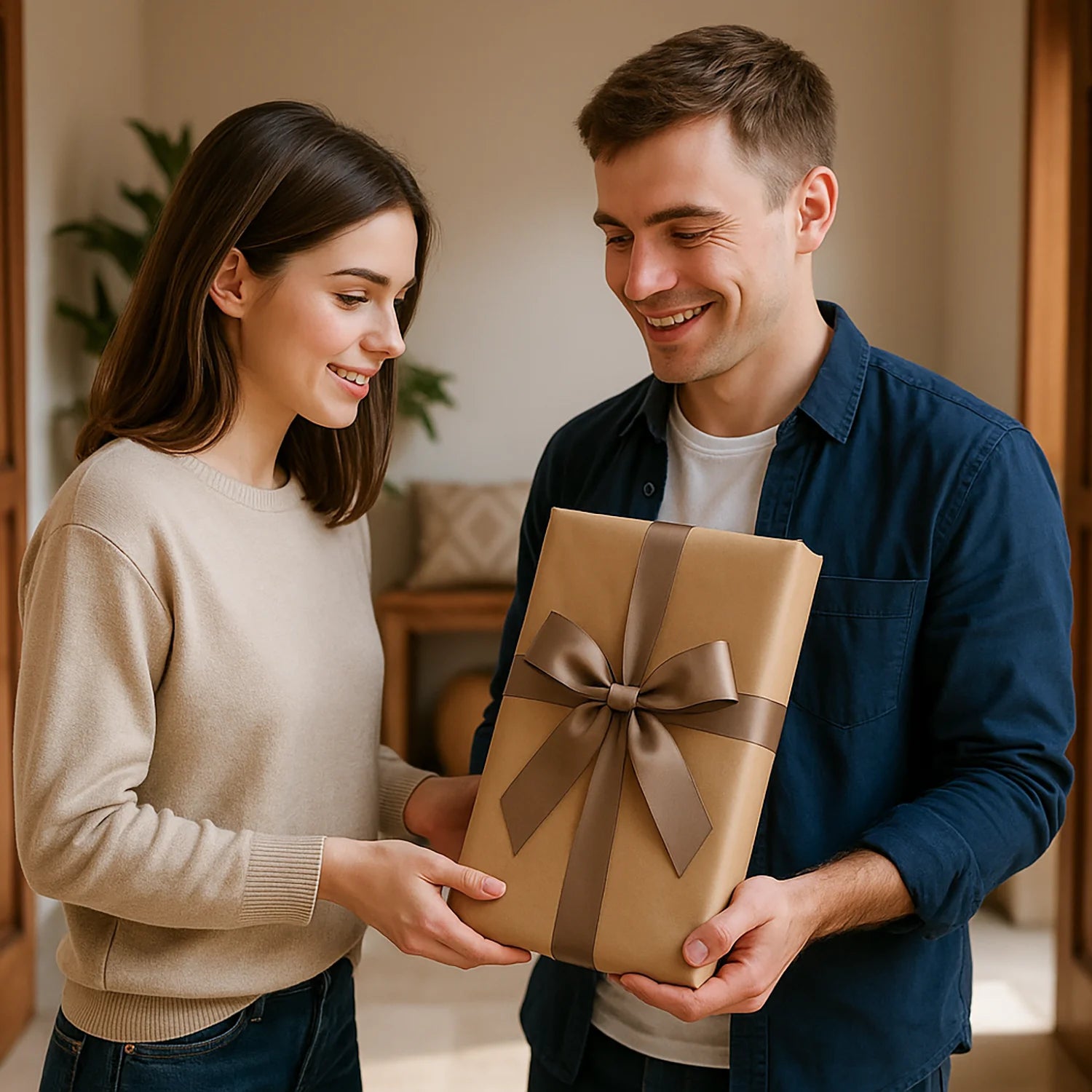 Jubiläums-Porträt der Verliebten - Druck auf Glas, Porträt aus deinem Foto