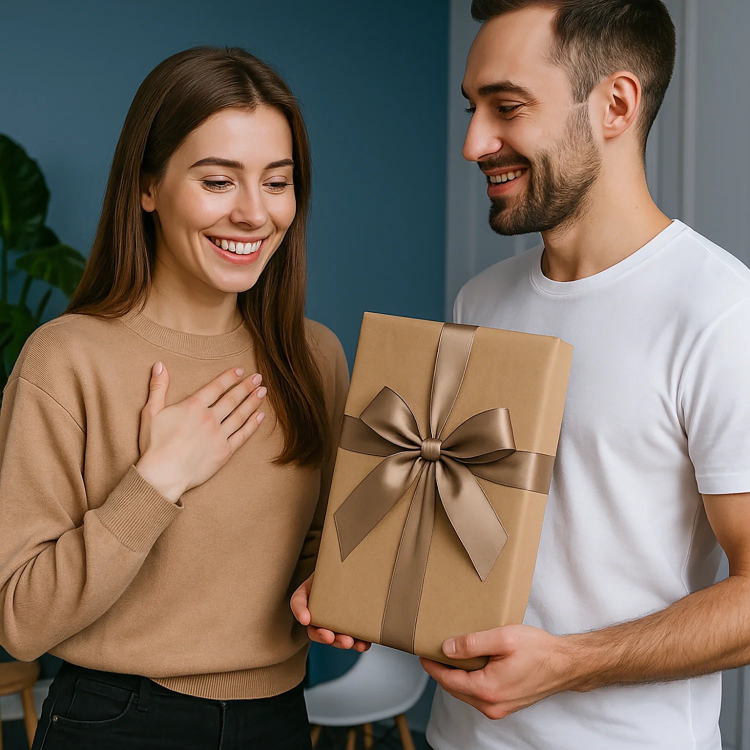 Weihnachtself - Druck auf Glas, Porträt aus deinem Foto