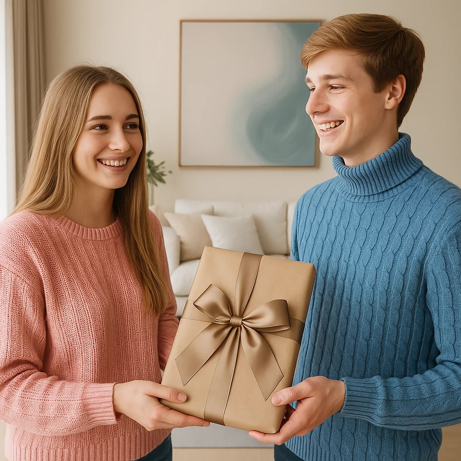 Image of Paar im Figuren-Stil – Glasdruck aus deinem Foto