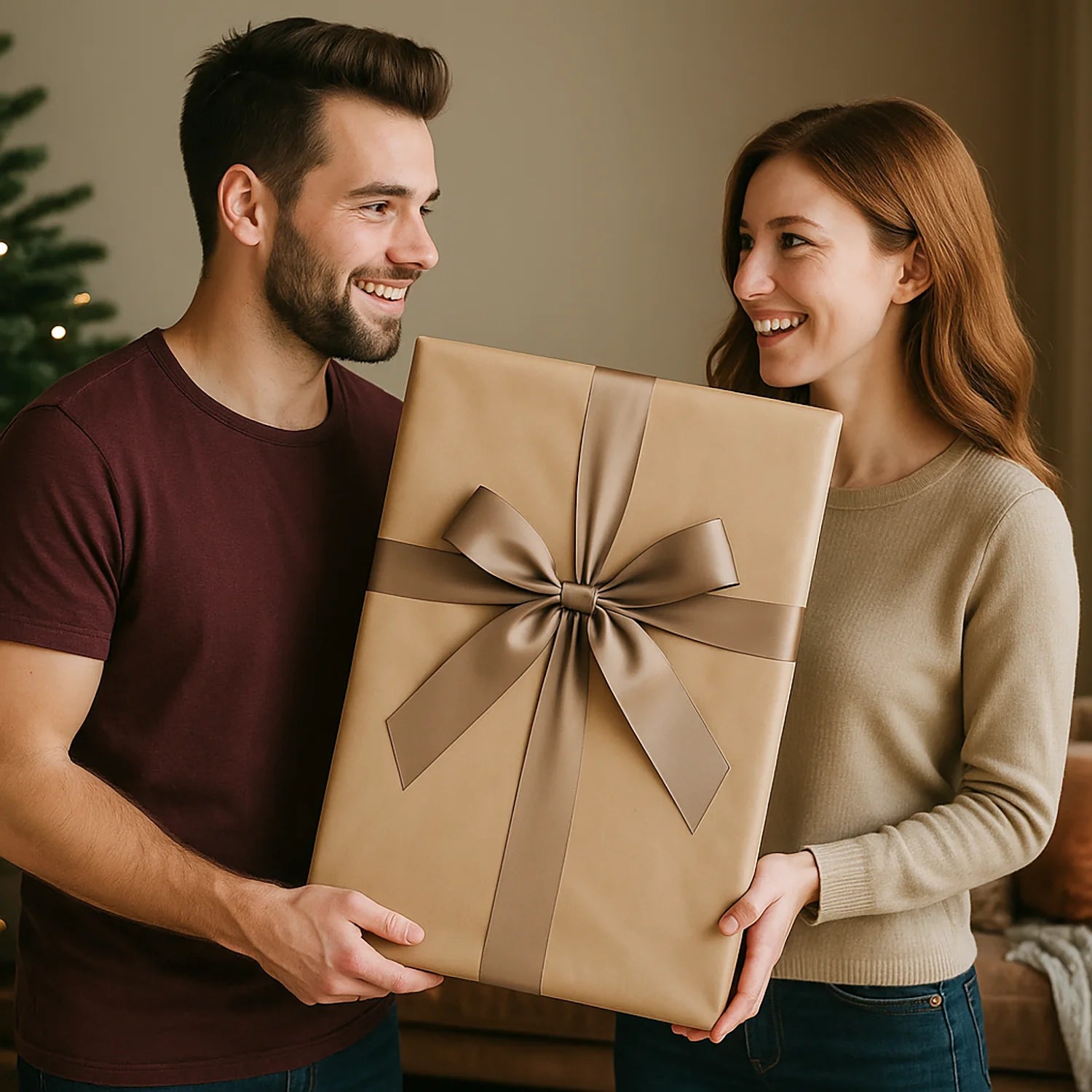 Image of Mann in der Weihnachtsversion - Leinwandbild aus deinem Foto
