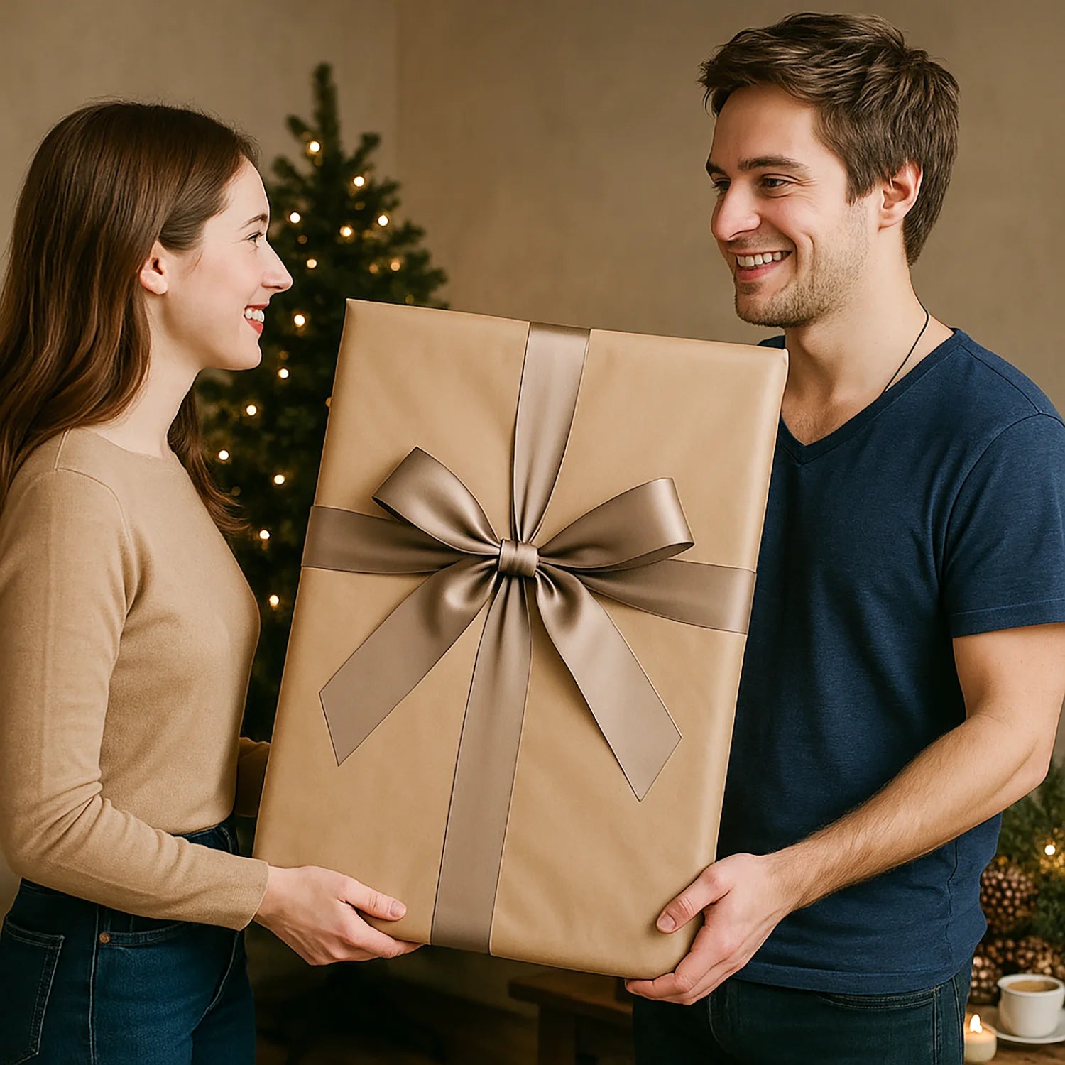 Image of Er als Weihnachtsmann - Leinwandbild aus deinem Foto