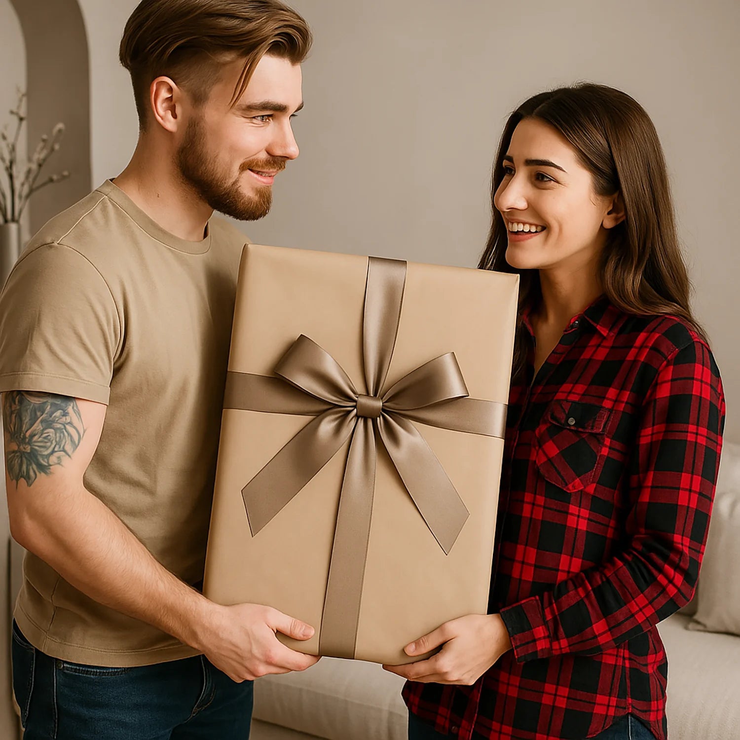 Image of Valentins Porträt für Verliebte – Leinwandbild aus deinem Foto