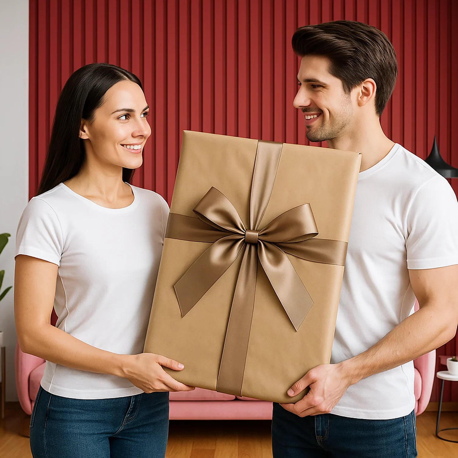 Image of Paar im romantischen Karikaturstil - Poster aus deinem Foto