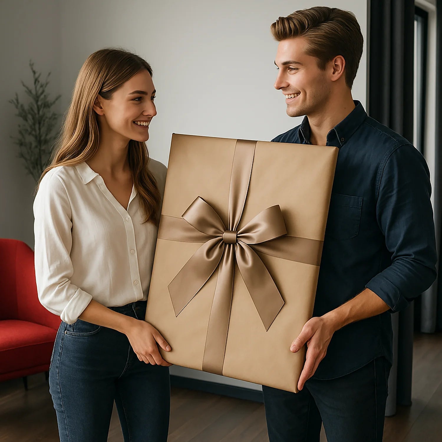 Image of Paar vor dem Mondhintergrund - Poster aus deinem Foto