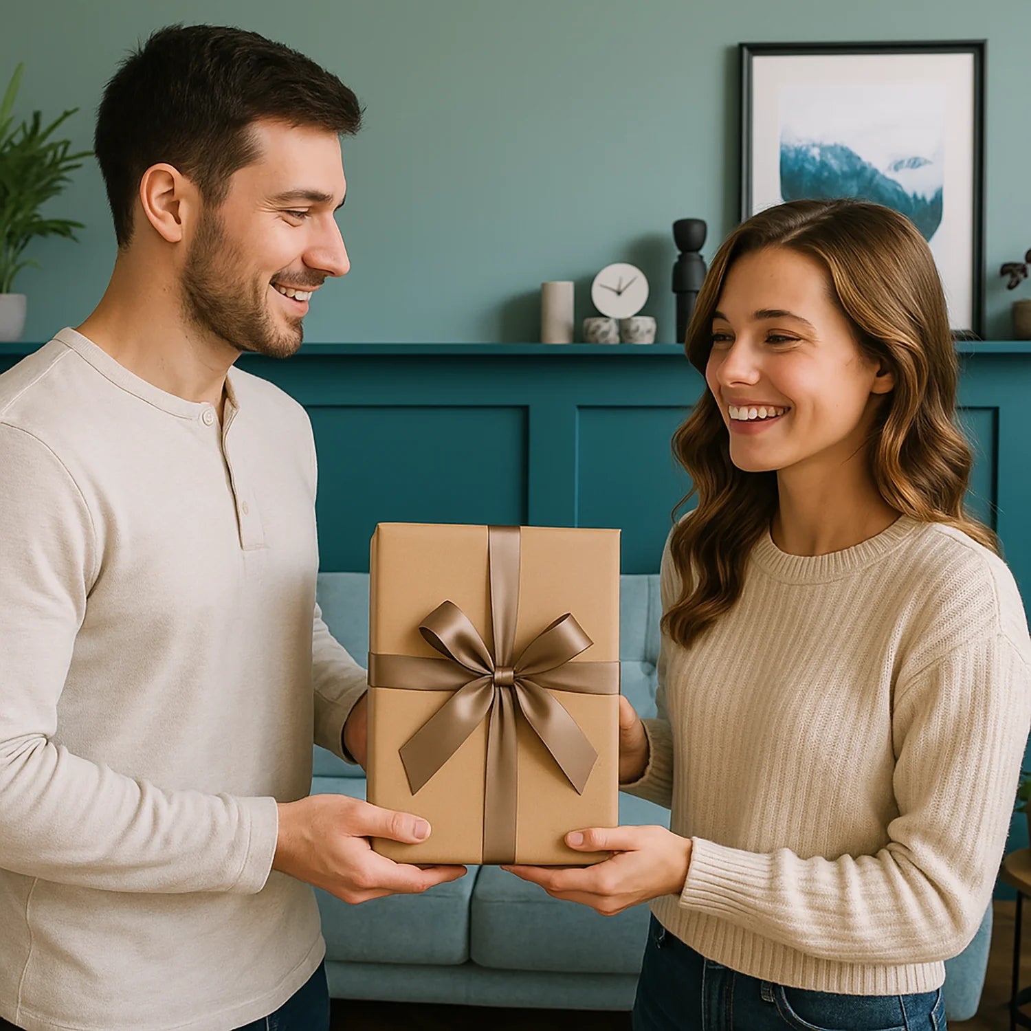 Image of Happy Valentine’s Day - Glasdruck, Porträt aus deinem Foto