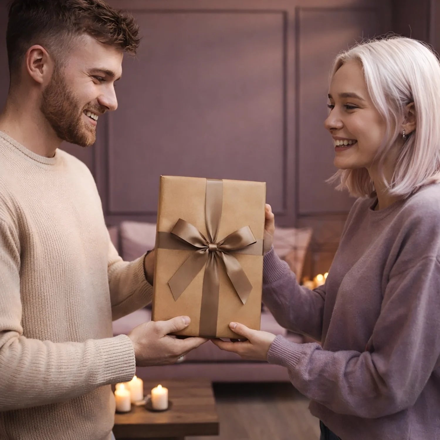 Image of Paar gemeinsam am Valentinstag - Glasdruck aus deinem Foto