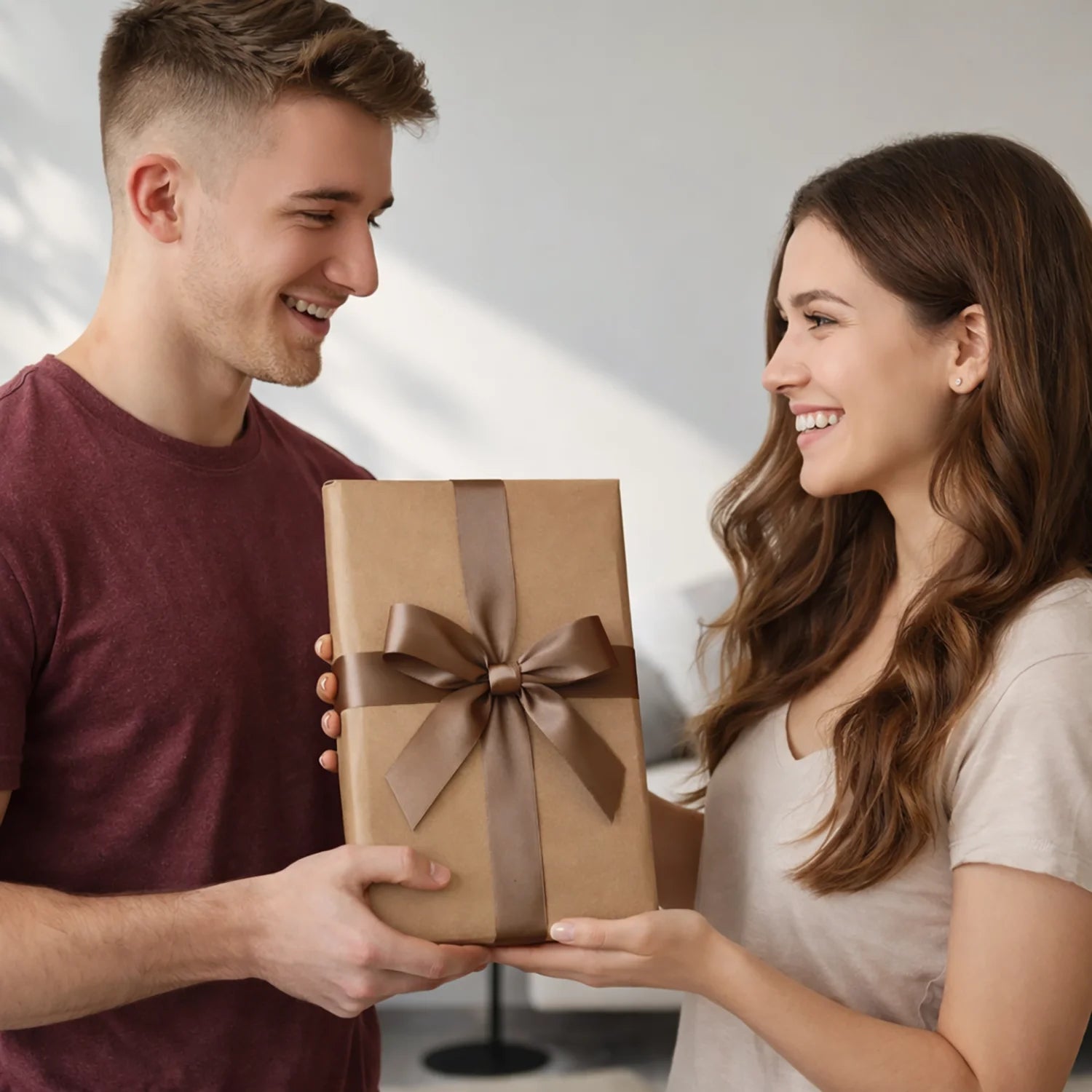 Image of Er zum Valentinstag - Glasdruck, Porträt aus deinem Foto