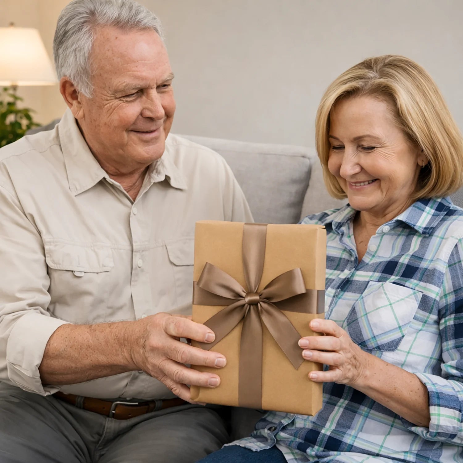 Image of Illustriertes Großelternporträt - Acrylglasdruck, Porträt aus deinem Foto