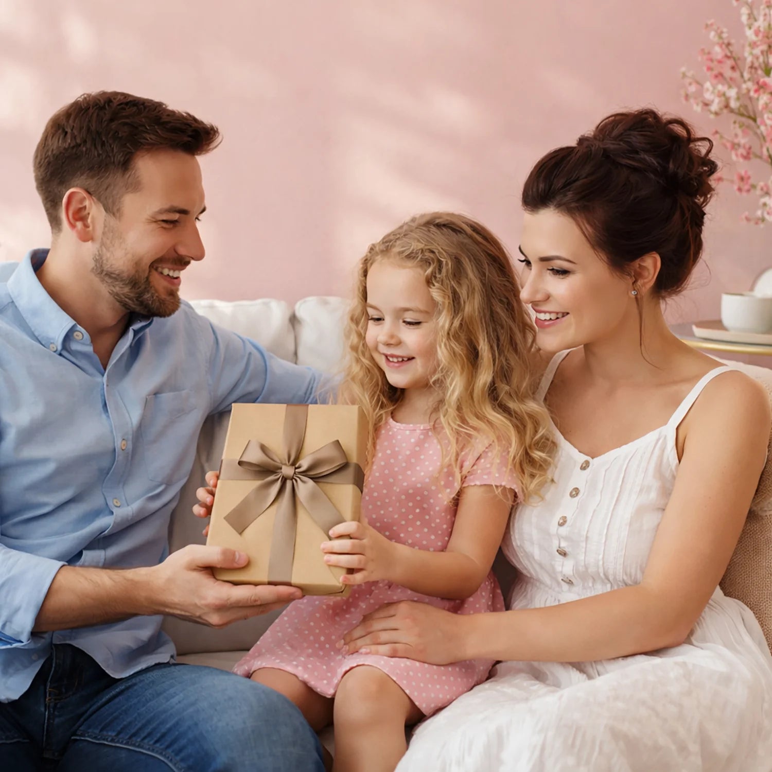 Image of Illustration von Mutter und Tochter - Glasdruck, personalisiertes Geschenk zum Muttertag