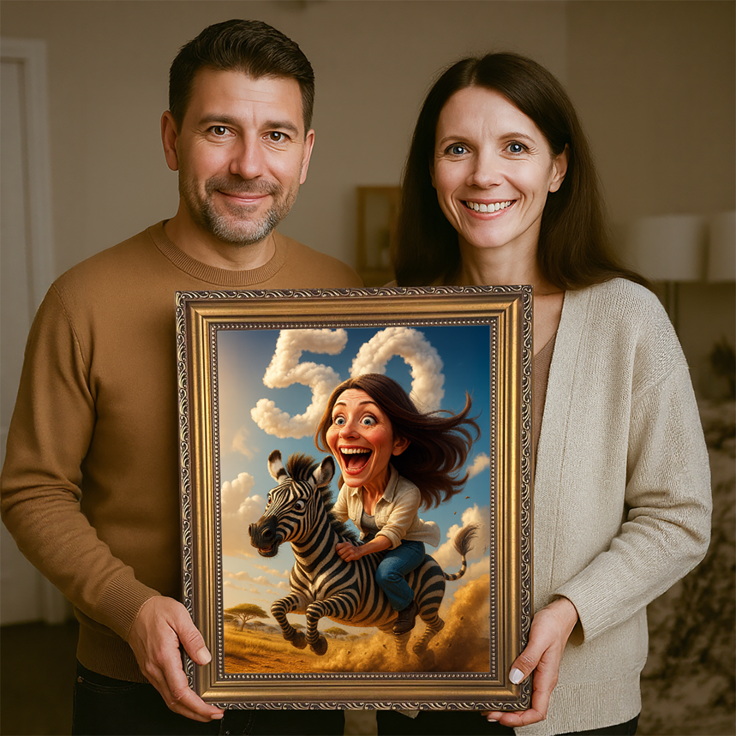 Image of Porträt zum verrückten 50. Geburtstag – Leinwandbild nach deinem Foto