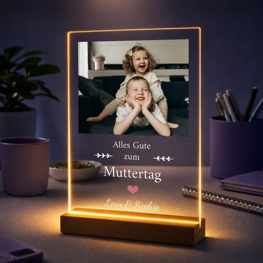Originelles Geschenk für Mama zum Muttertag – Foto auf Acrylglas mit Glückwünschen von den Kindern