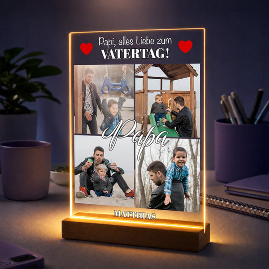 Geschenkidee für Papa zum Vatertag – Fotocollage auf Glas Alles Gute zum Vatertag