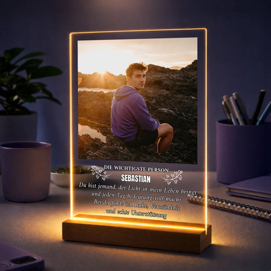 Originelles Geschenk für einen Mann zum Geburtstag – Foto auf Acrylglas „Die wichtigste Person“