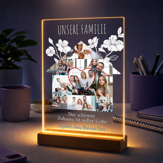 Originelles Geschenk für Eltern zu Weihnachten – Fotocollage auf Glas Ein Zuhause voller Liebe