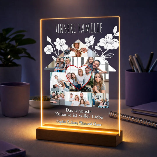Originelles Geschenk für Eltern zu Weihnachten – Fotocollage auf Glas Ein Zuhause voller Liebe