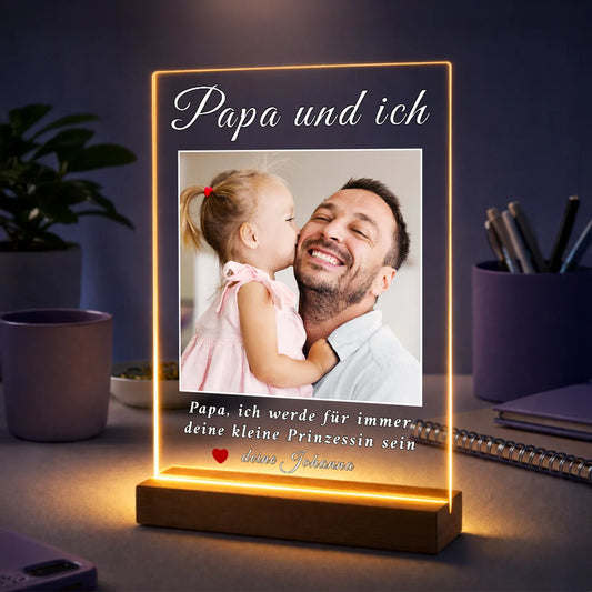 Originelles Geschenk für Papa zum Vatertag – personalisiertes Foto auf Acrylglas mit eigenem Text