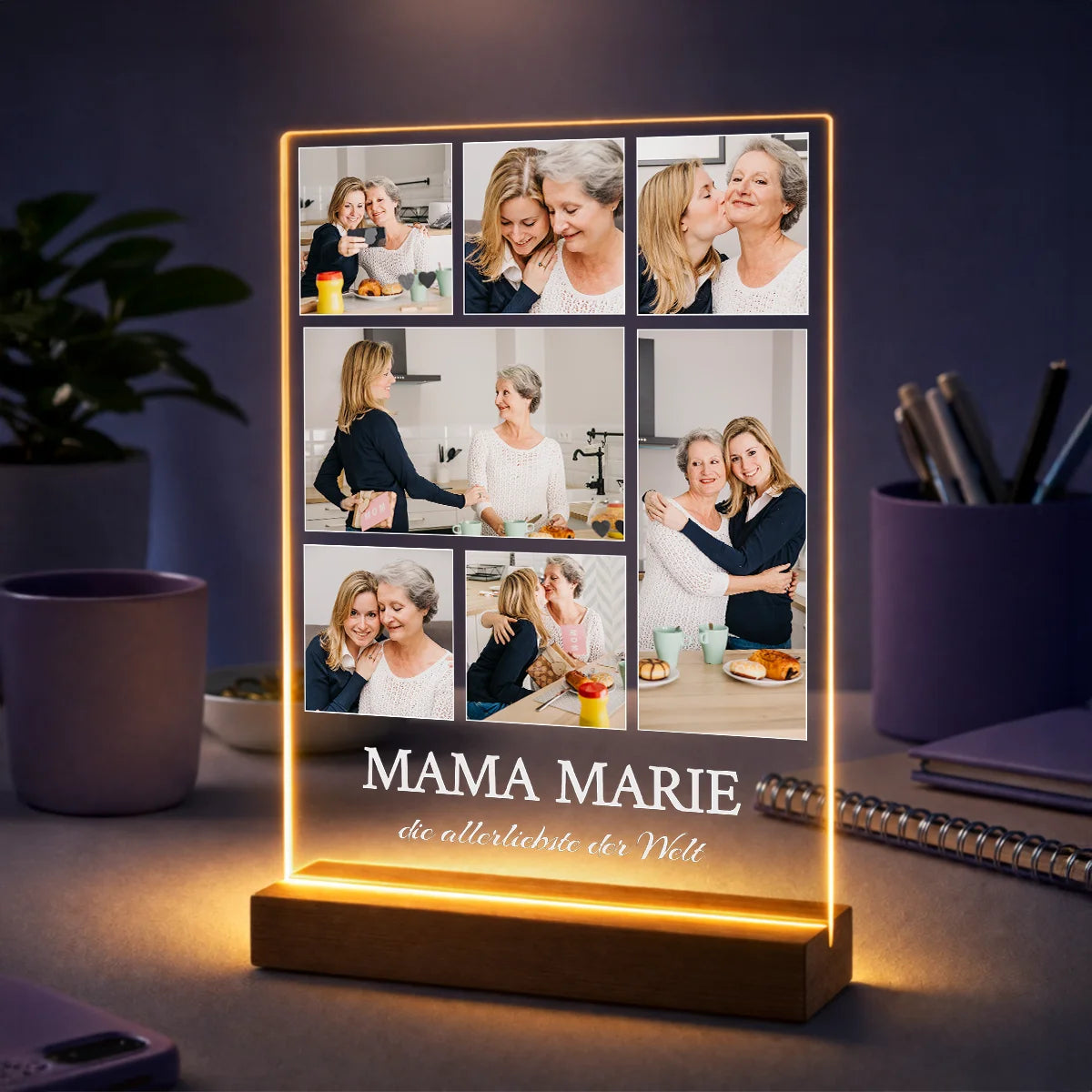 Geschenkidee für Mama zum Muttertag – personalisierte Fotocollage mit 7 Fotos auf Acrylglas