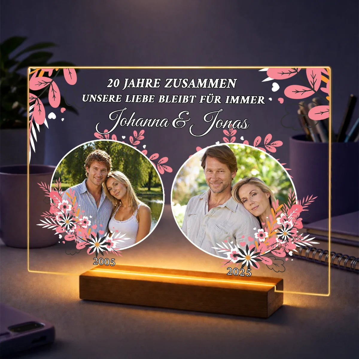 Originelles Geschenk zum 20. Jubiläum – Fotocollage auf Acrylglas Unsere Jahre