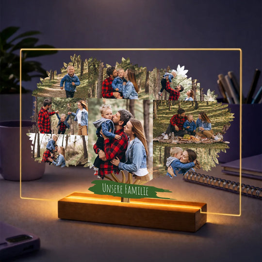 Geschenkidee für Eltern zu Weihnachten – Fotocollage aus 8 Bildern auf Acrylglas Unsere Familie