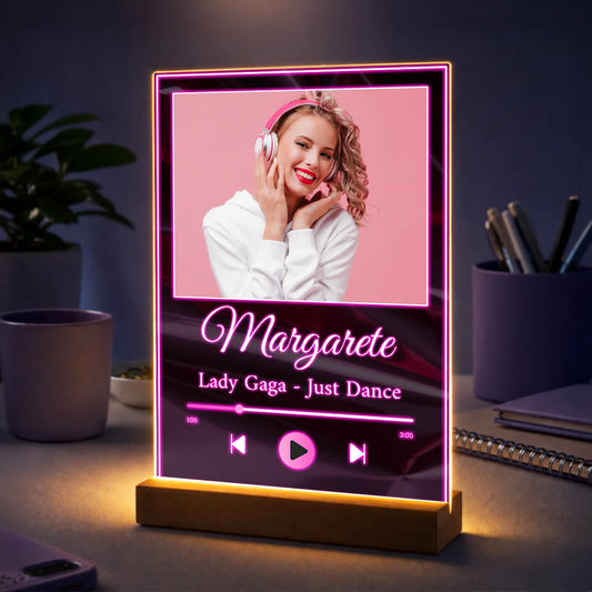 Geschenk für Freundin zum Geburtstag – personalisiertes Foto auf Acrylglas mit Text Dein Lied