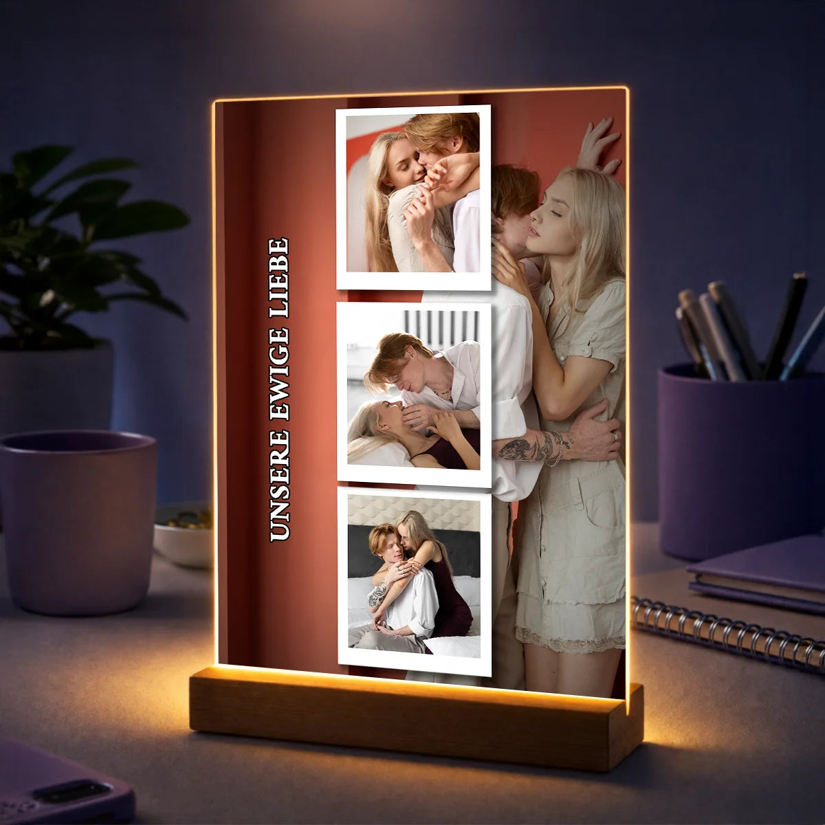 Originelles Geschenk für ein Paar zum Jahrestag – Fotocollage aus 4 Bildern auf Acrylglas Unsere ewige Liebe