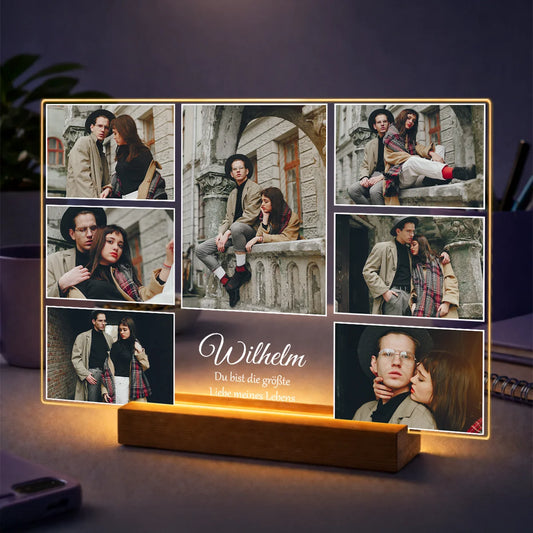 Geschenk für ihn zum Jahrestag – Fotocollage auf Glas Größte Liebe