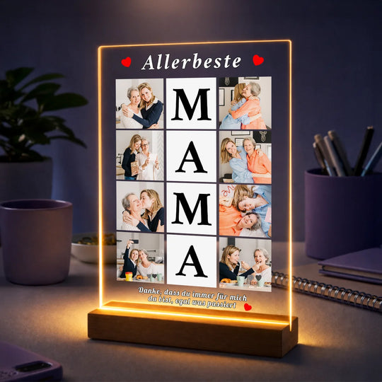 Originelles Geschenk für Mama zum Muttertag – personalisierte Fotocollage mit 8 Fotos auf Acrylglas