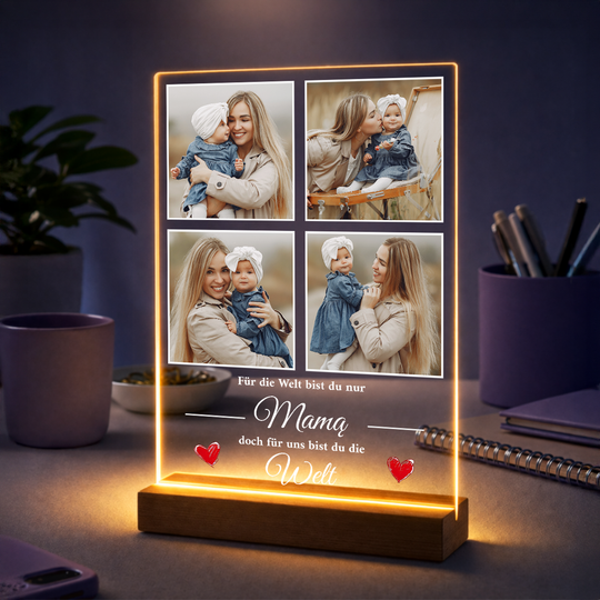 Originelles Geschenk für Mama zum Muttertag – Fotocollage auf Acrylglas mit persönlichem Text von Herzen