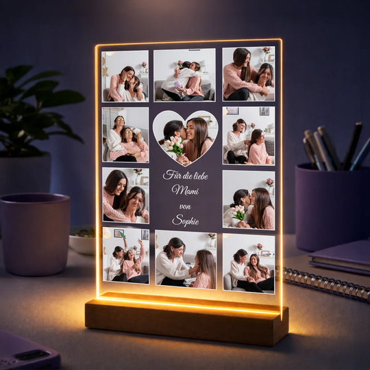Originelles Geschenk für Mama zum Muttertag – Fotocollage aus 11 Fotos auf Acrylglas mit Wunschtext