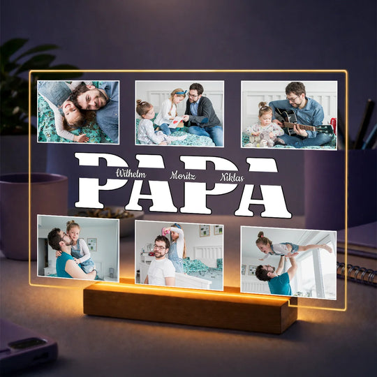 Originelles Geschenk für Papa zum Vatertag – Fotocollage auf Acrylglas TATA Gemeinsame Momente