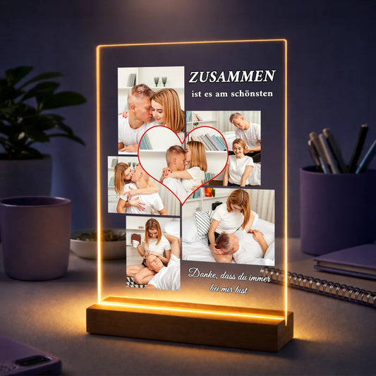 Originelles Geschenk für ein Paar zum Jahrestag – personalisierte Fotocollage mit Text Zusammen ist es am schönsten