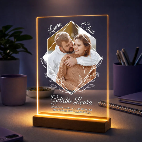 Geschenkidee für sie zum Jahrestag – Acrylglasbild mit eigenem Text Ewige Liebe
