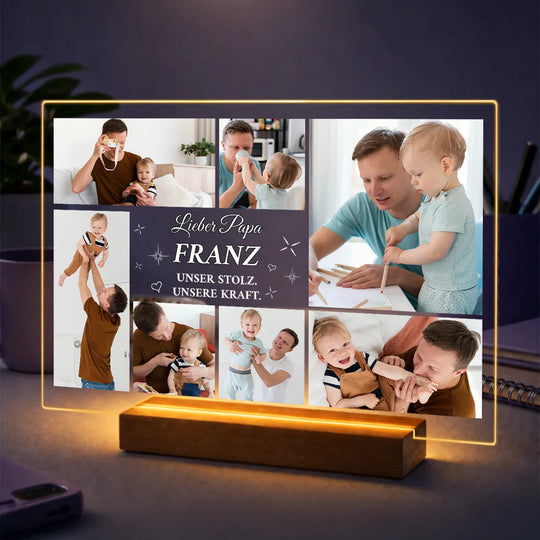 Geschenk für Papa zum Vatertag – personalisierte Fotocollage auf Acrylglas Lieber Papa