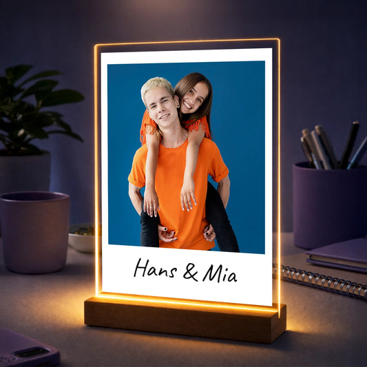 Foto auf Acrylglas im Retro-Polaroid-Stil – Geschenk für den Bruder mit Namen