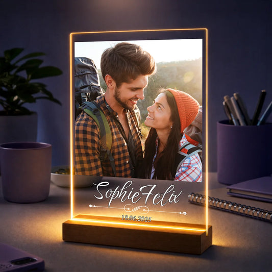 Persönliches Foto auf Acrylglas – Jahrestag Geschenk für Mann mit Namen und Datum