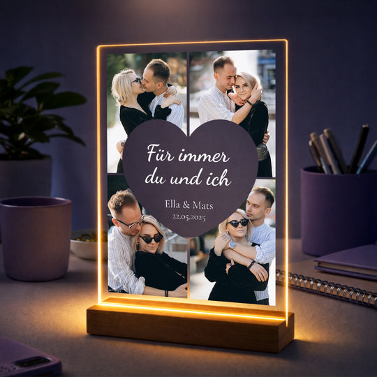 Geschenk für sie zum Jahrestag – Fotocollage auf Acrylglas Für immer du und ich