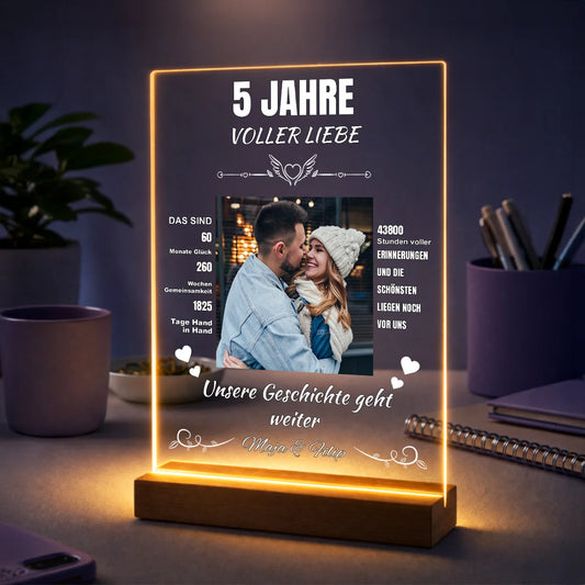 Personalisiertes Foto auf Acrylglas zum Jahrestag für Paare – mit eigenem Foto und Namen