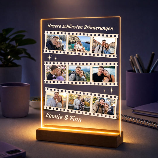 Geschenk für Paare zum Jahrestag – Fotocollage auf Acrylglas mit Text Unsere schönsten Erinnerungen