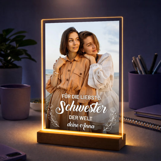Foto auf Acrylglas mit Foto - Geschenk für die liebste Schwester der Welt